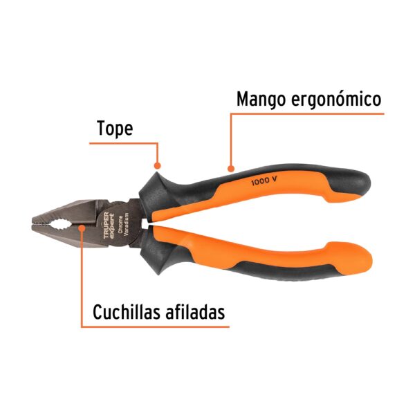 ALICATE UNIVERSAL ELECTRICISTA 6" 1000V COMFORTGRIP 12347 - TRUPER - Imagen 3
