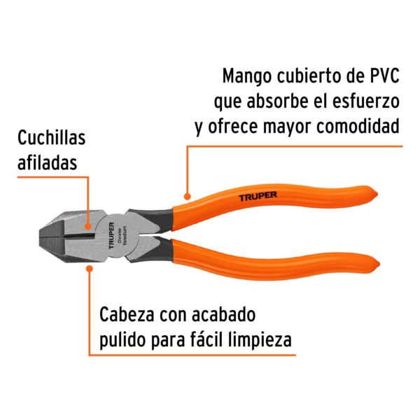 ALICATE UNIVERSAL 7" MANGO PVC 17303 - TRUPER - Imagen 2