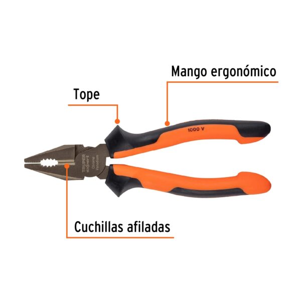 ALICATE UNIVERSAL ELECTRICISTA 7" 1000V COMFORTGRIP 17329 - TRUPER - Imagen 3