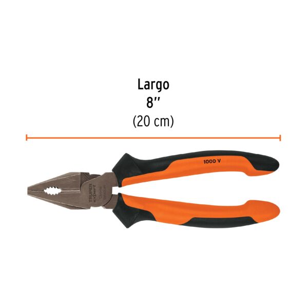 ALICATE UNIVERSAL ELECTRICISTA 8" 1000V COMFORTGRIP 17330 - TRUPER - Imagen 2