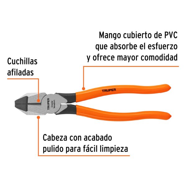 ALICATE UNIVERSAL 9" MANGO PVC 17305 - TRUPER - Imagen 3