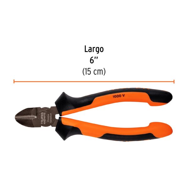 ALICATE DE CORTE 6" AISLADO 1000V COMFORTGRIP 17331 - TRUPER - Imagen 2