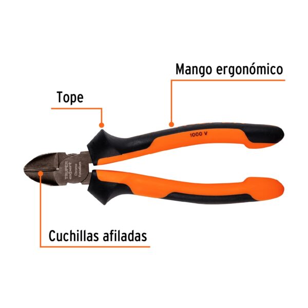 ALICATE DE CORTE 7" AISLADO 1000V COMFORTGRIP 12349 - TRUPER - Imagen 3