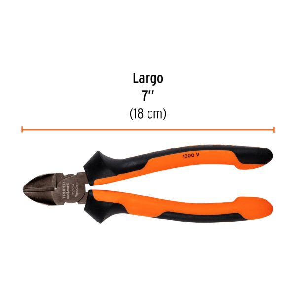 ALICATE DE CORTE 7" AISLADO 1000V COMFORTGRIP 12349 - TRUPER - Imagen 2