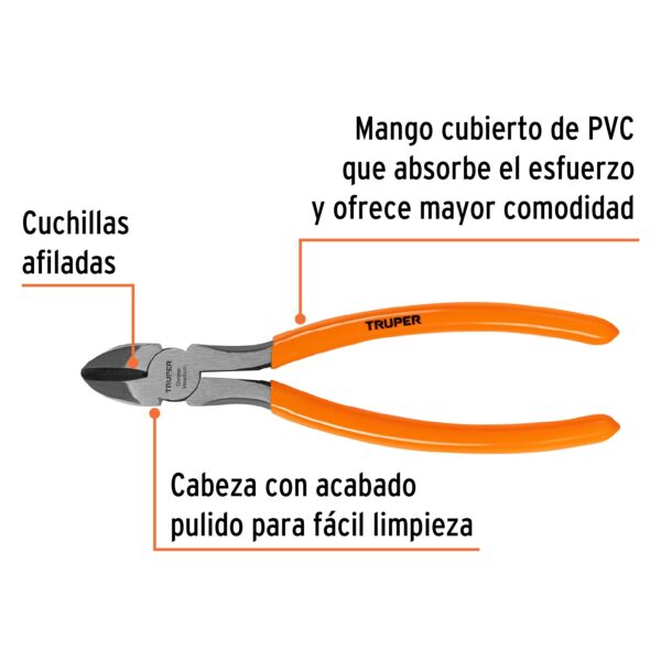 ALICATE DE CORTE 8" MANGO DE PVC 12353 - TRUPER - Imagen 3