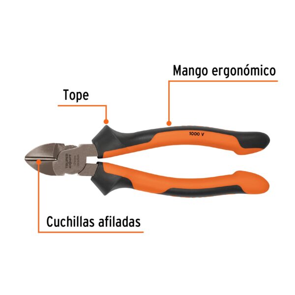 ALICATE DE CORTE 8" AISLADO 1000V COMFORTGRIP 102428 - TRUPER - Imagen 3