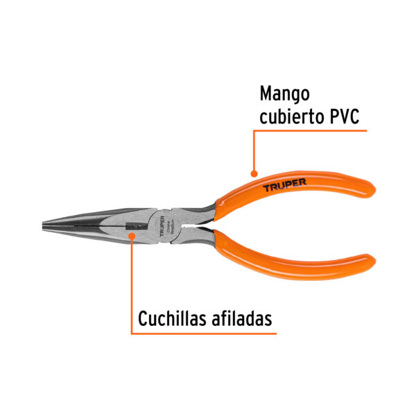 ALICATE DE PUNTA 6" MANGO DE PVC 17309 - TRUPER - Imagen 3