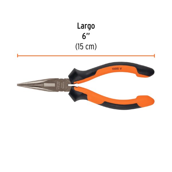 ALICATE DE PUNTA 6" AISLADO 1000V COMFORTGRIP 17334 - TRUPER - Imagen 2