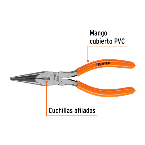 ALICATE DE PUNTA 7" MANGO DE PVC 17315 - TRUPER - Imagen 3