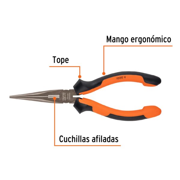 ALICATE DE PUNTA 7" AISLADO 1000V COMFORTGRIP 12348 - TRUPER - Imagen 3