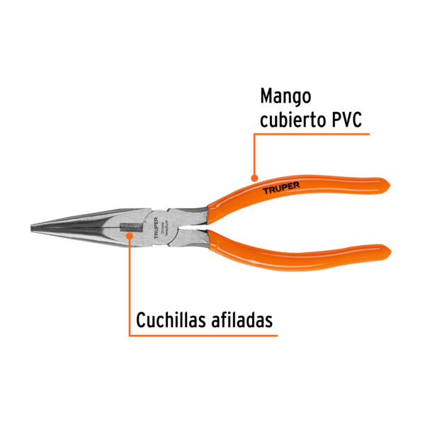 ALICATE DE PUNTA 8" MANGO DE PVC 17310 - TRUPER - Imagen 3