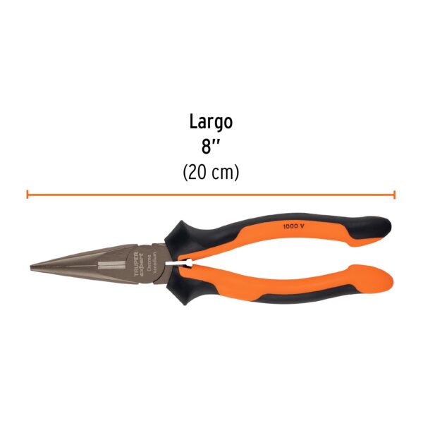 ALICATE DE PUNTA 8" AISLADO 1000V COMFORTGRIP 17336 - TRUPER - Imagen 2