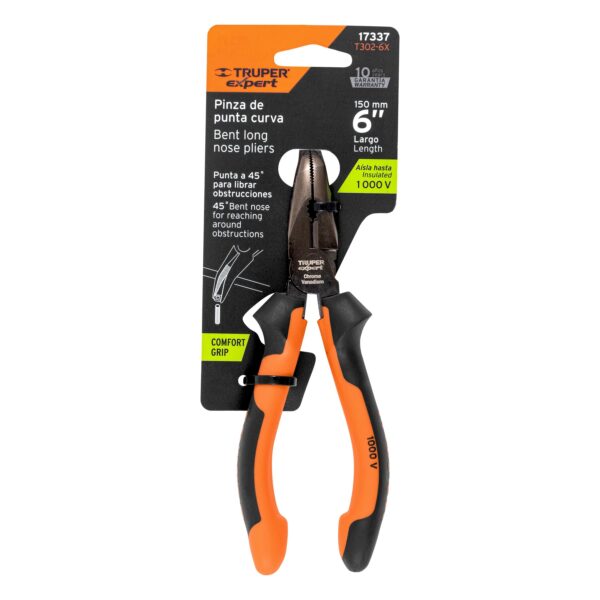 ALICATE DE PUNTA CURVA 6" AISLADO 1000V COMFORTGRIP 17337 - TRUPER - Imagen 4