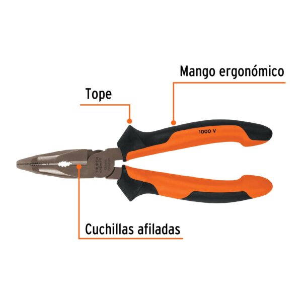 ALICATE DE PUNTA CURVA 6" AISLADO 1000V COMFORTGRIP 17337 - TRUPER - Imagen 3