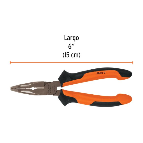 ALICATE DE PUNTA CURVA 6" AISLADO 1000V COMFORTGRIP 17337 - TRUPER - Imagen 2