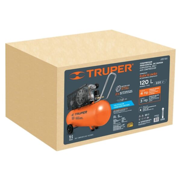 COMPRESORA DE AIRE 4HP, 20L, 102132 - TRUPER - Imagen 4