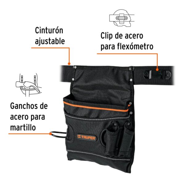 PORTA HERRAMIENTAS POLIESTER 5 COMPARTIMIENTOS 101665 - TRUPER - Imagen 3