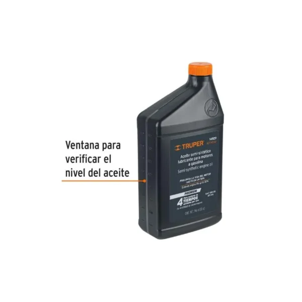 ACEITE SEMI SINTETICO 1L SAE 10W-30 PARA MOTOR 4 TIEMPOS 14929 - TRUPER - Imagen 2