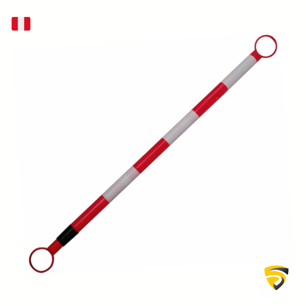 BARRA RETRÁCTIL DE PLÁSTICO DE 2.20 M ROJO Y BLANCO
