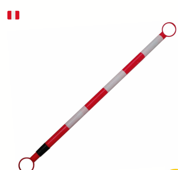 BARRA RETRÁCTIL DE PLÁSTICO DE 2.20 M ROJO Y BLANCO
