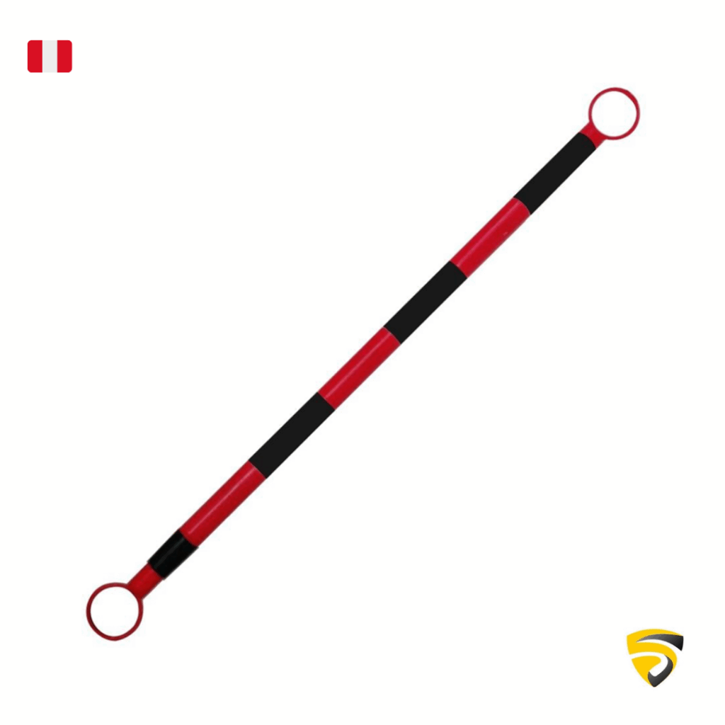 BARRA RETRÁCTIL DE PLÁSTICO DE 2.20 M ROJO Y NEGRO