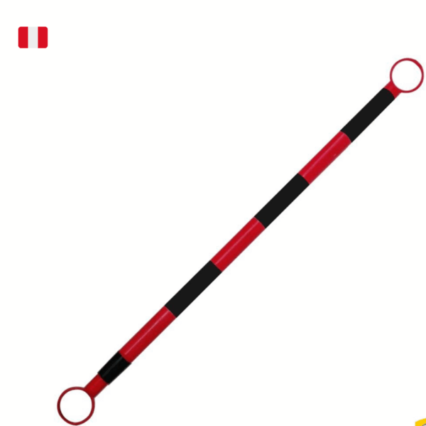 BARRA RETRÁCTIL DE PLÁSTICO DE 2.20 M ROJO Y NEGRO