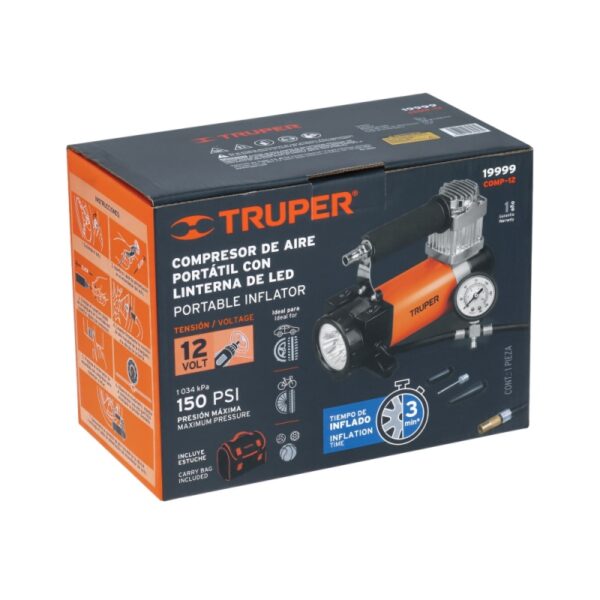 COMPRESOR DE AIRE 12V 150PSI 19999 - TRUPER - Imagen 4