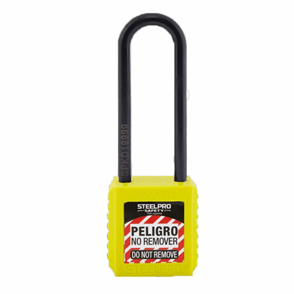 CANDADO LOCK OUT X10 LONG DIELECTRICO STEELPRO AMARILLO