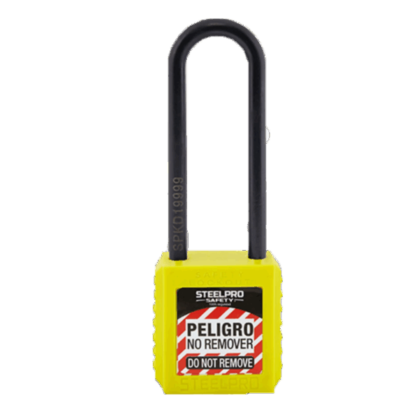 CANDADO LOCK OUT X10 LONG DIELECTRICO STEELPRO AMARILLO