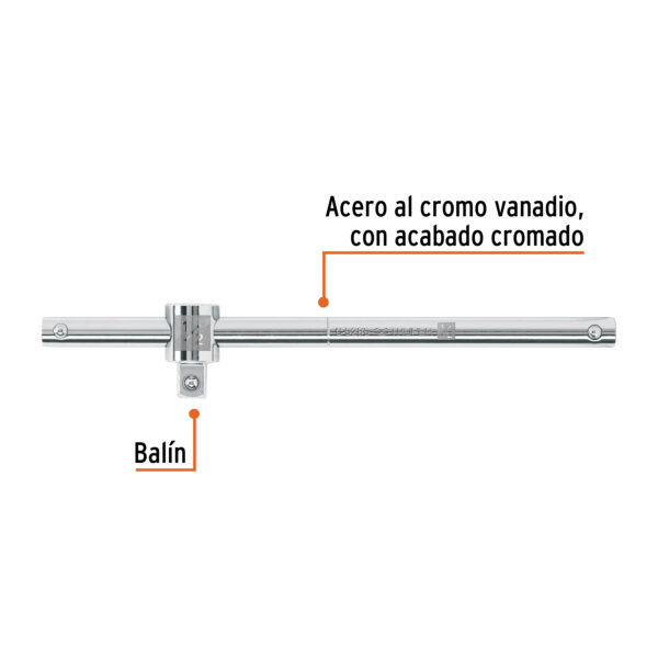 PALANCA CORREDIZA PARA DADO, ENCASTRE 1/2" 13432 - TRUPER - Imagen 3