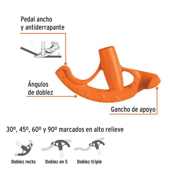 DOBLADOR DE TUBO CONDUIT 3/4" 12846 - TRUPER - Imagen 2