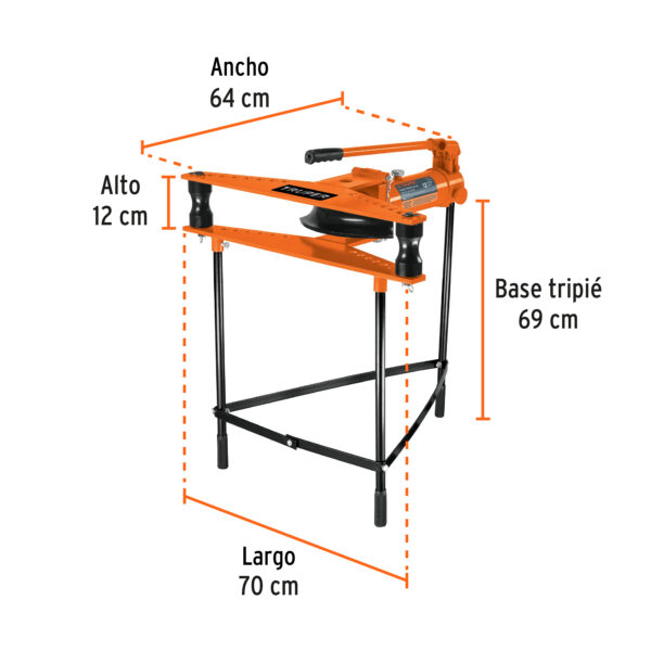 DOBLADOR DE TUBO HIDRÁULICO 12 TONELADAS, C/ TRIPODE 12882 - TRUPER - Imagen 2