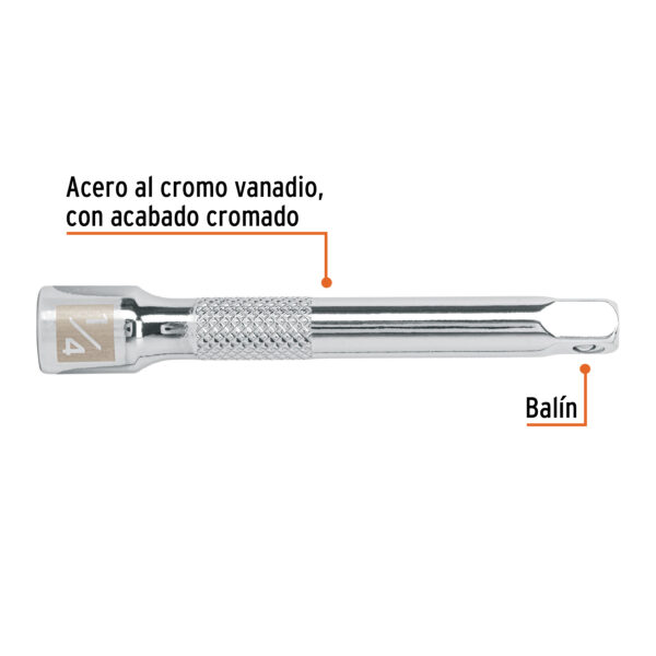 EXTENSIÓN DE 3" PARA RATCHET, ENCASTRE 1/4", 13218 - TRUPER - Imagen 3