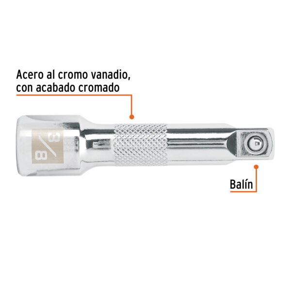 EXTENSIÓN DE 3" PARA RATCHET, ENCASTRE 3/8", 13663 - TRUPER - Imagen 3