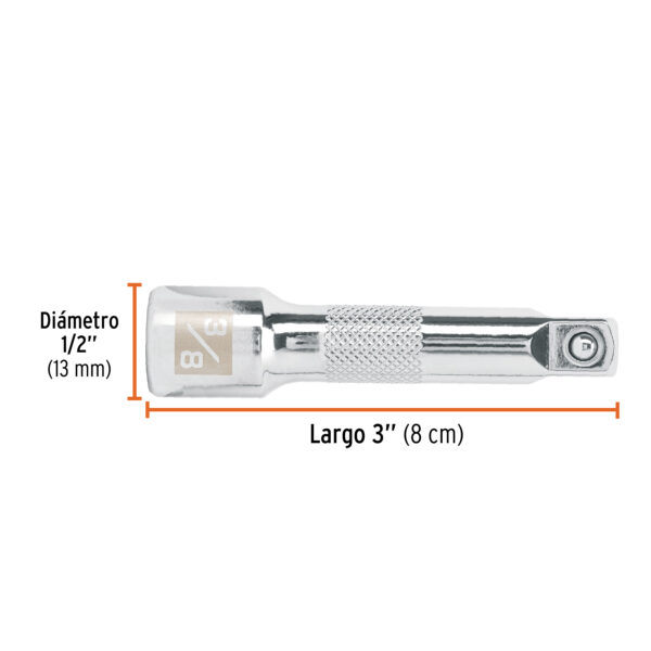 EXTENSIÓN DE 3" PARA RATCHET, ENCASTRE 3/8", 13663 - TRUPER - Imagen 2