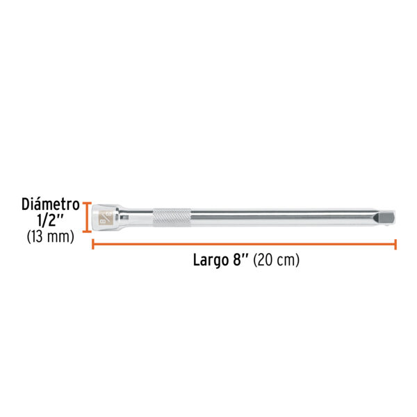 EXTENSIÓN DE 8" PARA RATCHET, ENCASTRE 3/8", 13665 - TRUPER - Imagen 2