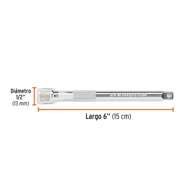 EXTENSIÓN DE 6" PARA RATCHET, ENCASTRE 3/8", 13916 - TRUPER - Imagen 3