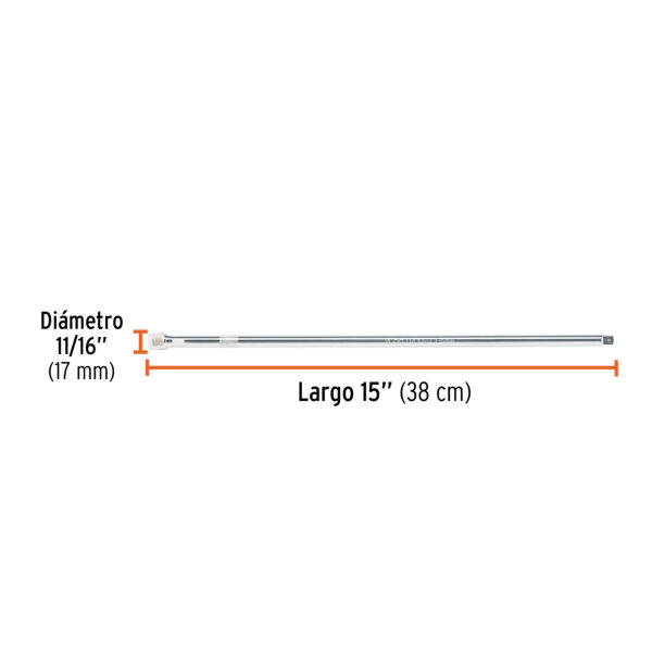 EXTENSIÓN DE 15" PARA RATCHET, ENCASTRE 1/2" 13918 - TRUPER - Imagen 2