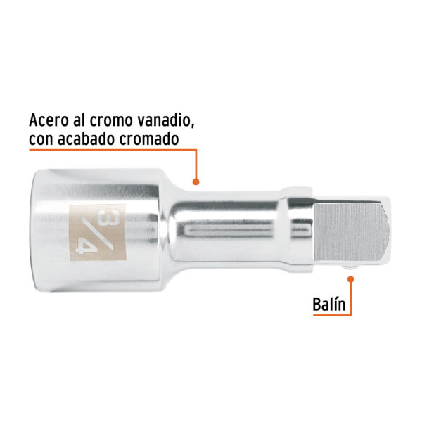 EXTENSIÓN DE 4" PARA RATCHET, ENCASTRE 3/4" 13902 - TRUPER - Imagen 3