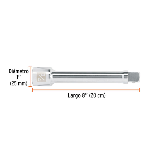 EXTENSIÓN DE 8" PARA RATCHET, ENCASTRE 3/4" 13904 - TRUPER - Imagen 2