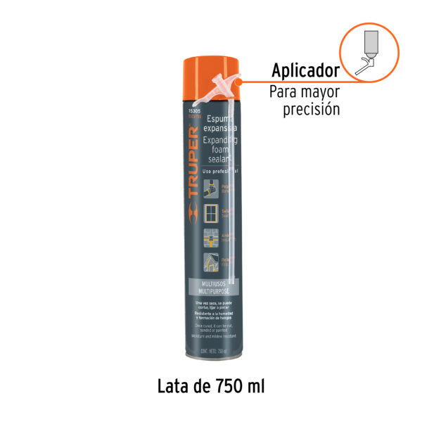 ESPUMA EXPANSIVA POLIURETANO 750ML 15305 - TRUPER - Imagen 2