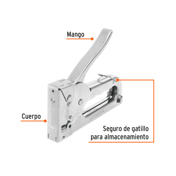 ENGRAMPADORA TIPO PISTOLA 1/4" y 5/16", INCLUYE 200 GRAPAS, 17977 - TRUPER - Imagen 2
