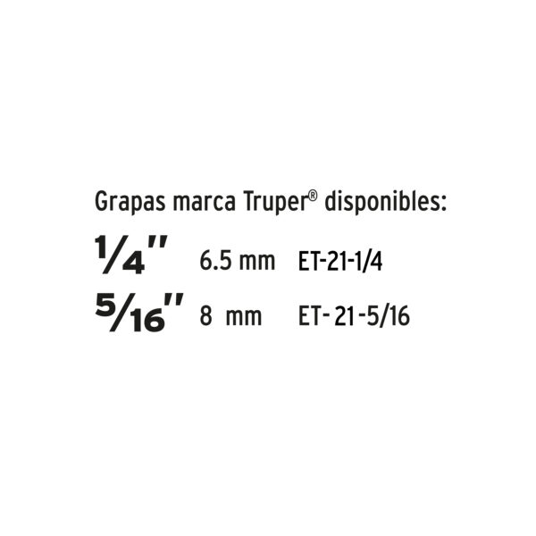 ENGRAMPADORA TIPO PISTOLA 1/4" y 5/16", INCLUYE 200 GRAPAS, 17977 - TRUPER - Imagen 4