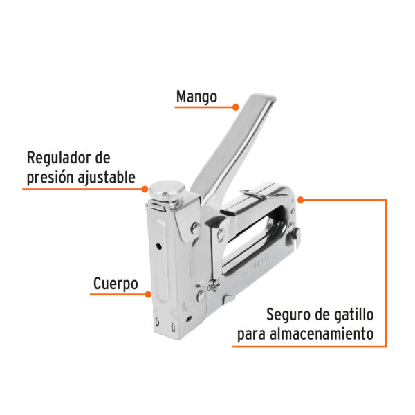 ENGRAMPADORA TIPO PISTOLA 1/4" - 3/8", INCLUYE 200 GRAPAS, 17963 - TRUPER - Imagen 2