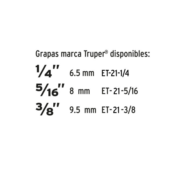 ENGRAMPADORA TIPO PISTOLA 1/4" - 3/8", INCLUYE 200 GRAPAS, 17963 - TRUPER - Imagen 4