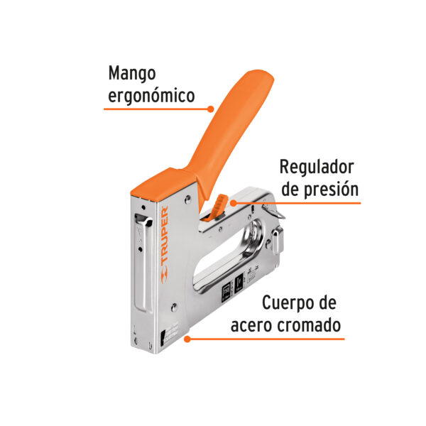 ENGRAMPADORA CLAVADORA TIPO PISTOLA 1/4" - 9/16" 17964 - TRUPER - Imagen 2
