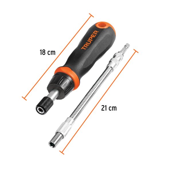 DESARMADOR TIPO RATCHET C/ 42 PUNTERAS Y 14 DADOS 18220 - TRUPER - Imagen 3