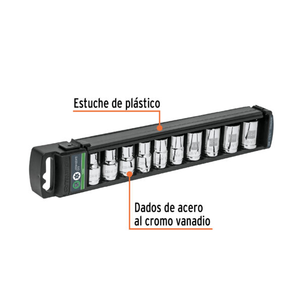 JUEGO DE 10 DADOS TORX  ENCASTRE 1/2" 10026 - TRUPER - Imagen 3