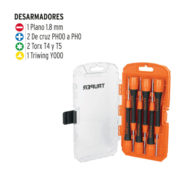 JUEGO DE 6 DESARMADORES DE JOYERO 14202 - TRUPER - Imagen 2