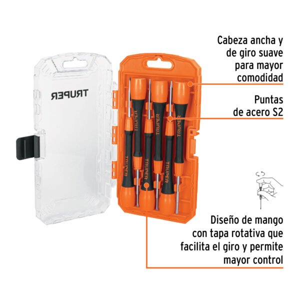 JUEGO DE 6 DESARMADORES DE JOYERO 14202 - TRUPER - Imagen 3